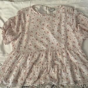 Pink top with flowers
